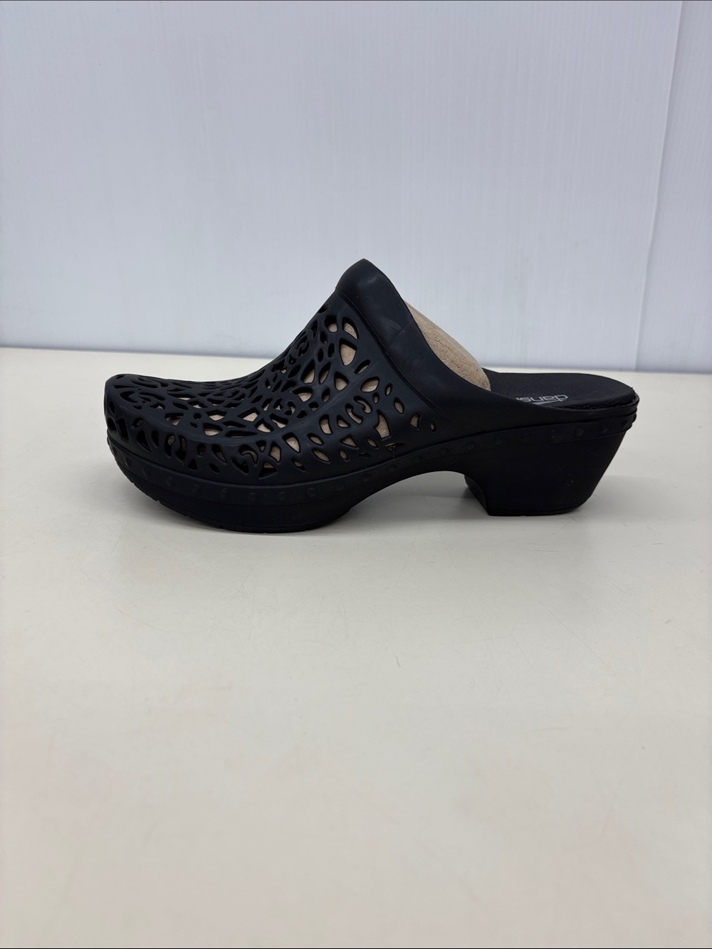 Dansko Black Laser-Cut Clog Mule - Picture 3 of 7